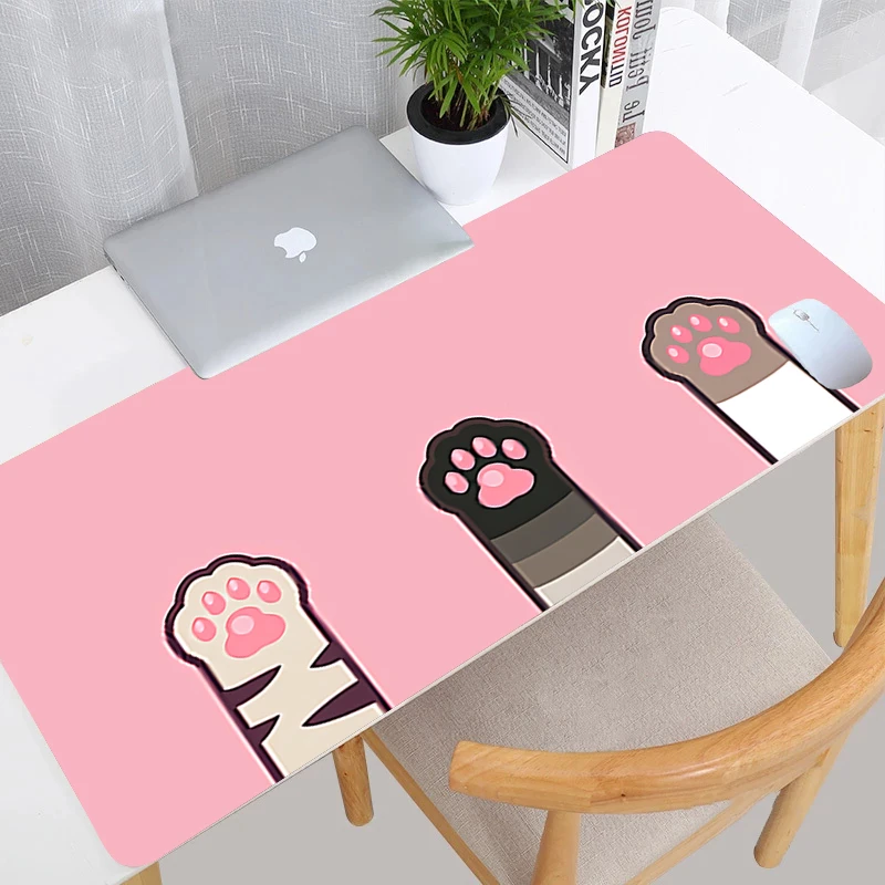 

Pink Cute Cat Paw Mouse Pad Anime Gamer Gaming Accessories Varmilo Keyboard PC Computer Desk Mat XXL Carpet CSGO LOL Mousepad