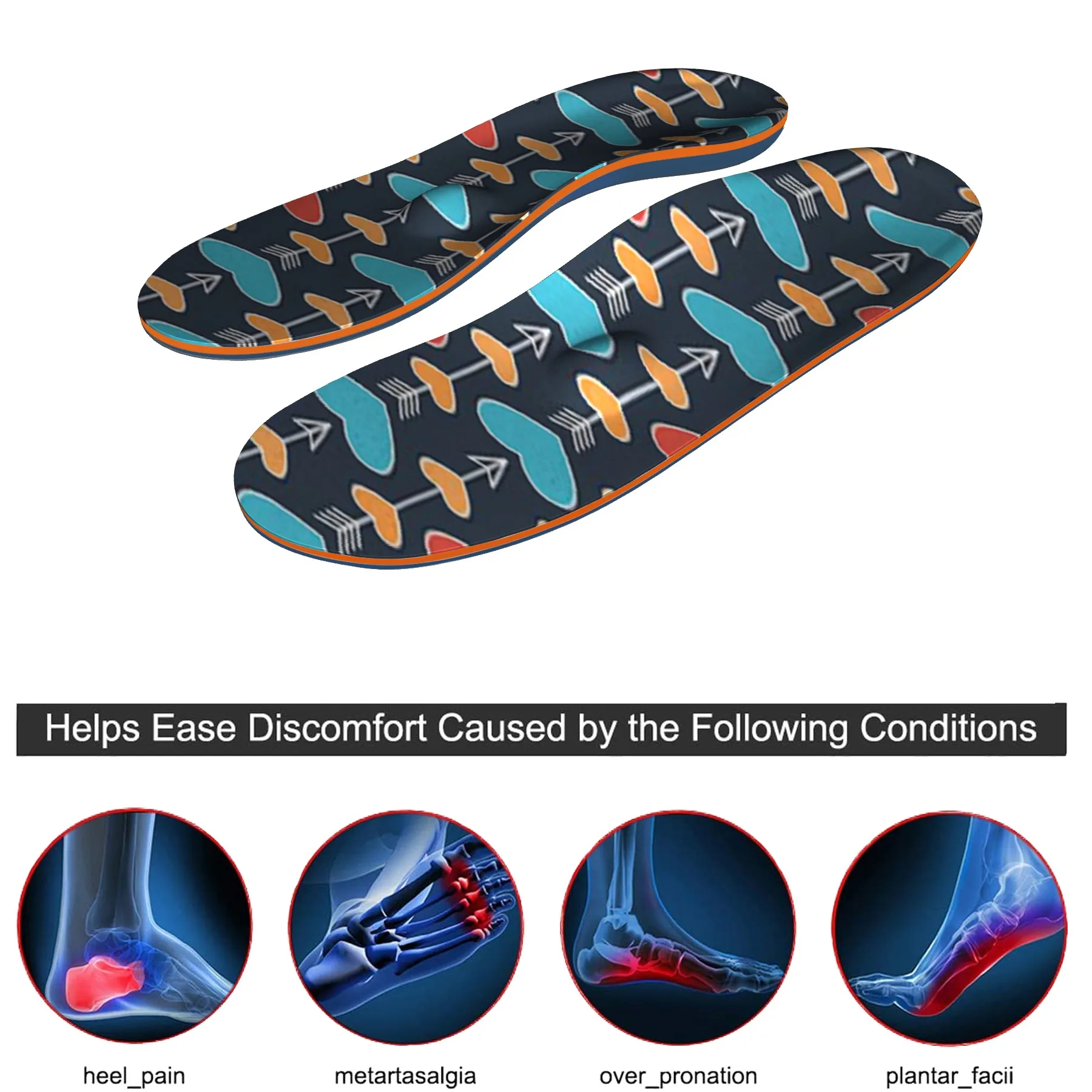 EVA flat foot correction soothing arch support plantar fasciitis insoles heel pain correction insoles for men and women