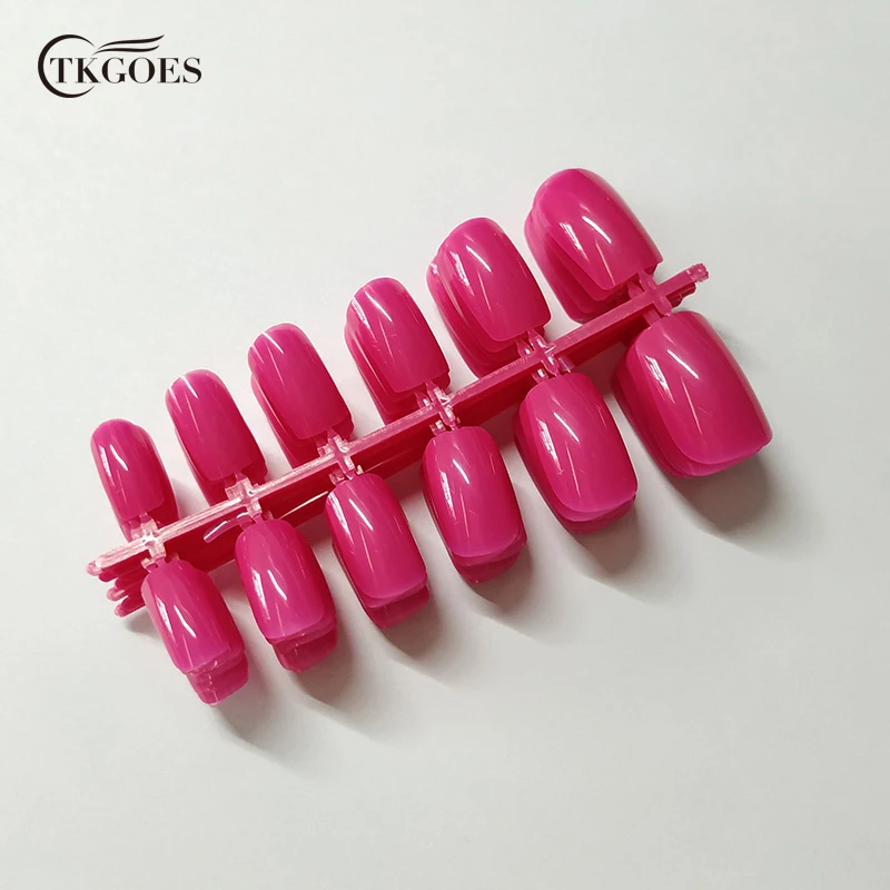 120 штук в упаковке розовые красные квадратные накладные ногти 10 размеров с