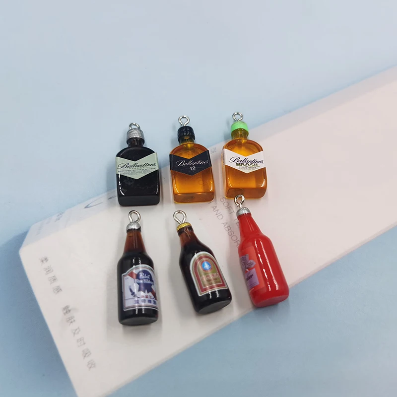 10 шт. европейские милые Подвески в виде бутылки для пива шармы изготовления