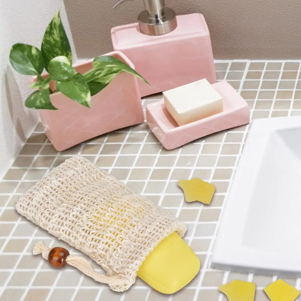 6 шт./компл. натуральная сизальная сумка для мыла блистерная сетка пенящаяся