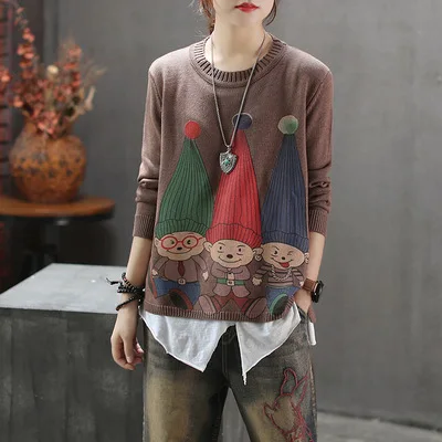 Осенне-зимний свитер женские вязаные пуловеры в стиле ретро новинка 2019 топы с