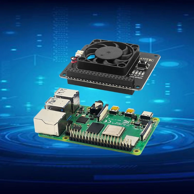 

1 Pcs High Quality Mini HAT RGB Cooling HAT with Fan for Raspberry Pi 4B/3B+/3B,PWM and Software Controllable