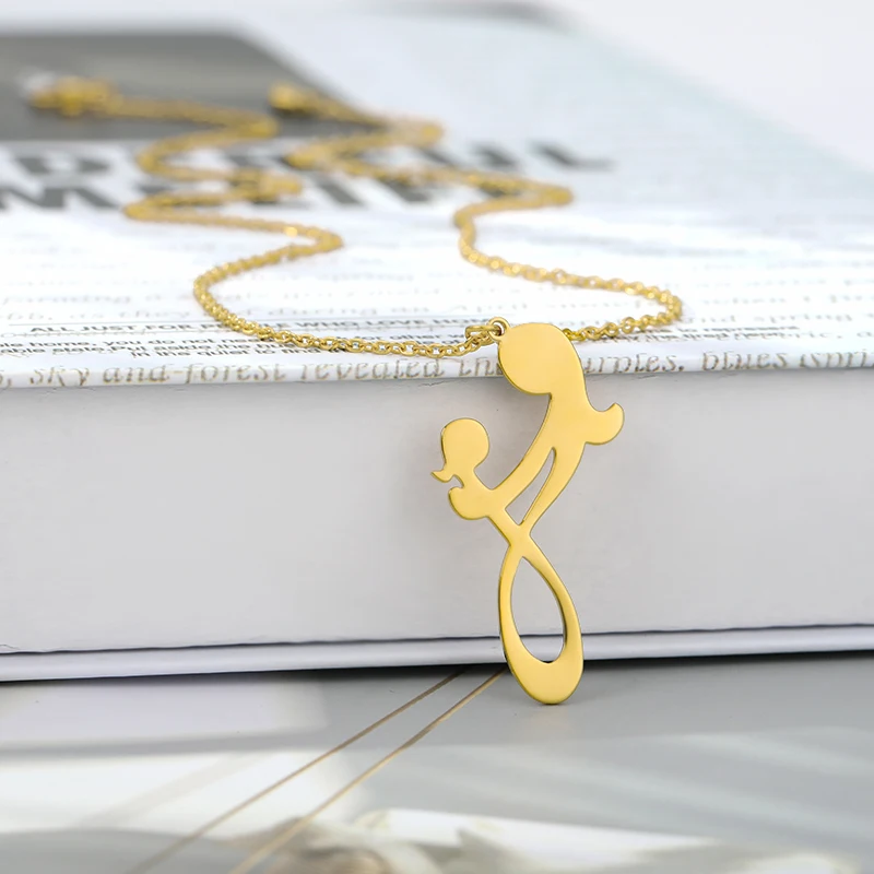 Новая детская Длинная цепочка из нержавеющей стали с надписью Love Forever Infinity