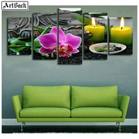 5d diamond painting orchid candle landscape full square diamond embroidery resin mosaic crafts living room decoration