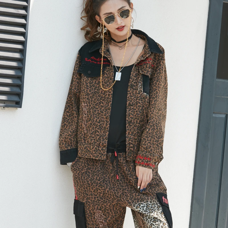 Комплект из двух предметов Max LuLu Женский модный винтажный джинсовый топ и штаны в