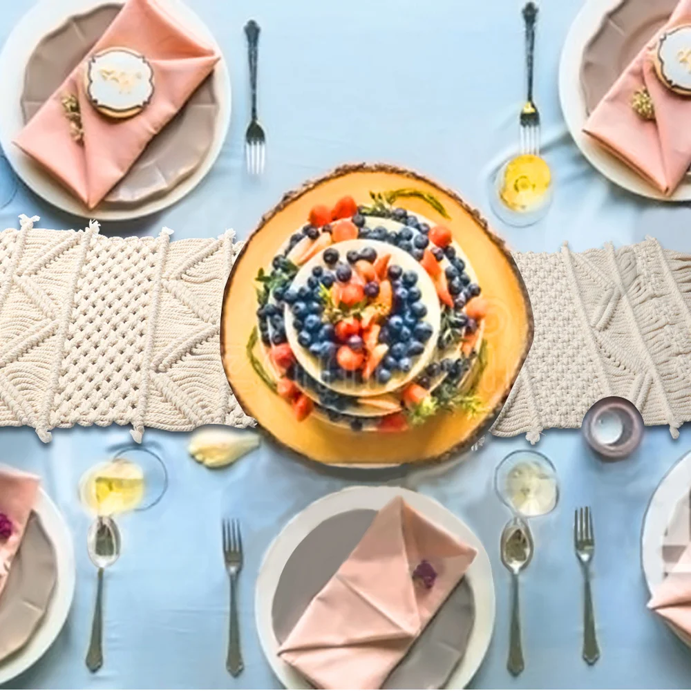 Хлопковая настольная дорожка для макраме в стиле бохо свадебные принадлежности