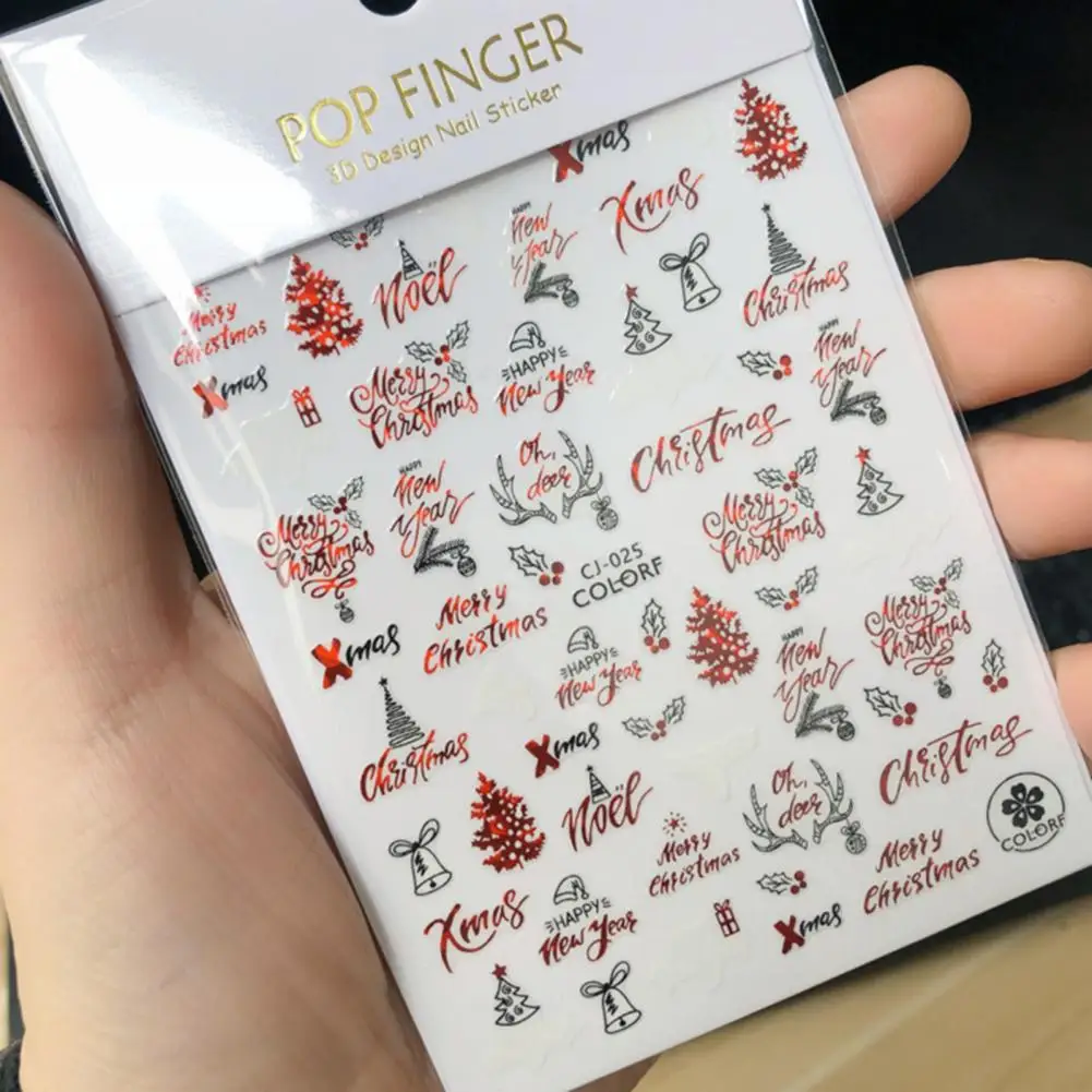 

Beautify Nails Various Styles Snowman Gift Santa Adhesive Paper Transfer for Female