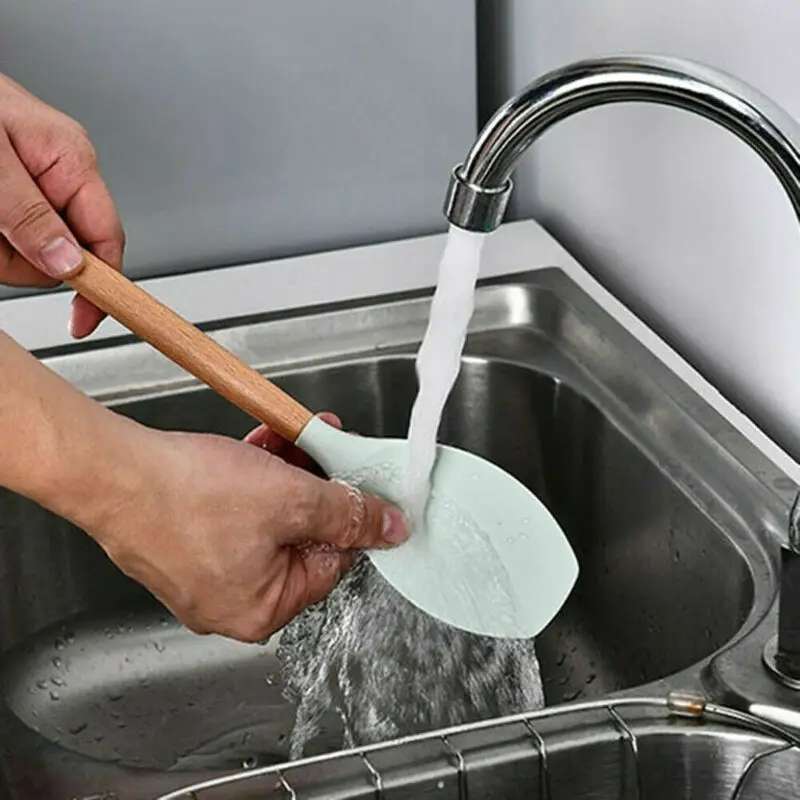 11 шт деревянная ручка силикагель кухонные принадлежности антипригарная лопатка