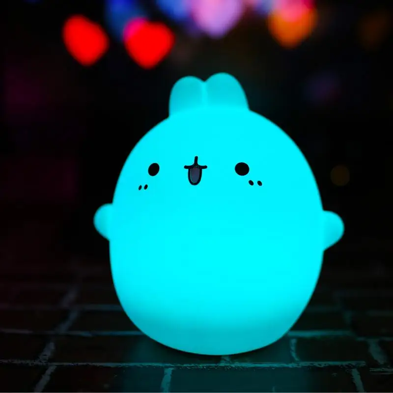 Силиконовый светодиодный ночник милый кролик 9 цветов Детский Светильник USB