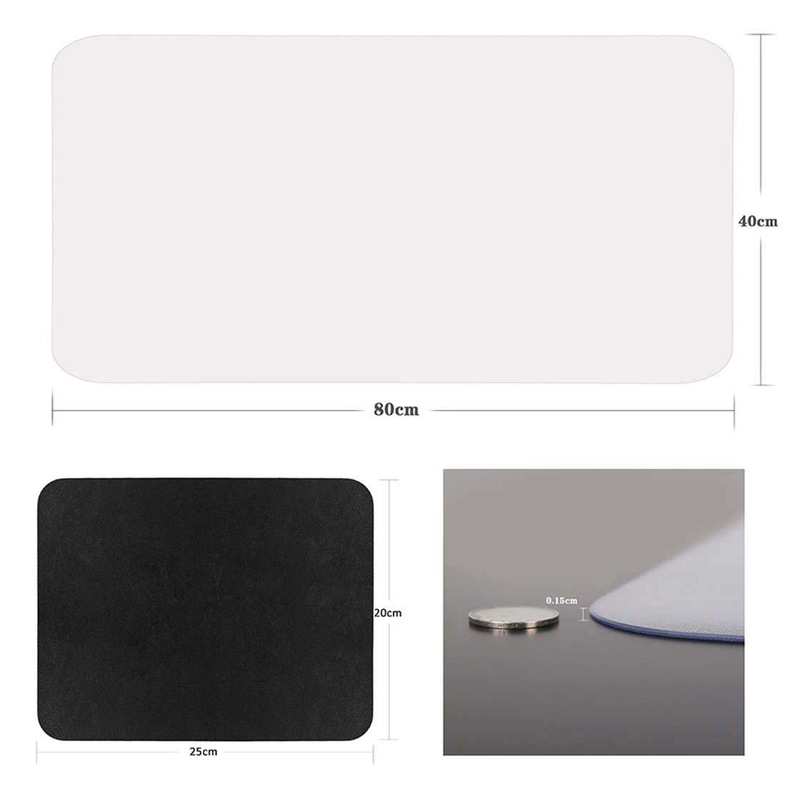 Frosted Clear black 2 шт. ПВХ высокого качества коврик для мыши коврик/коврик, водонепроницаемый коврик для мыши настольная панель протектор, подставка для ноутбука для офиса и дома - Цвет: Frosted Clear black