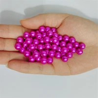 deep rose 3 12mm straight holes round imitation plastic pearl beads for jewelry accessories beads jewelry making