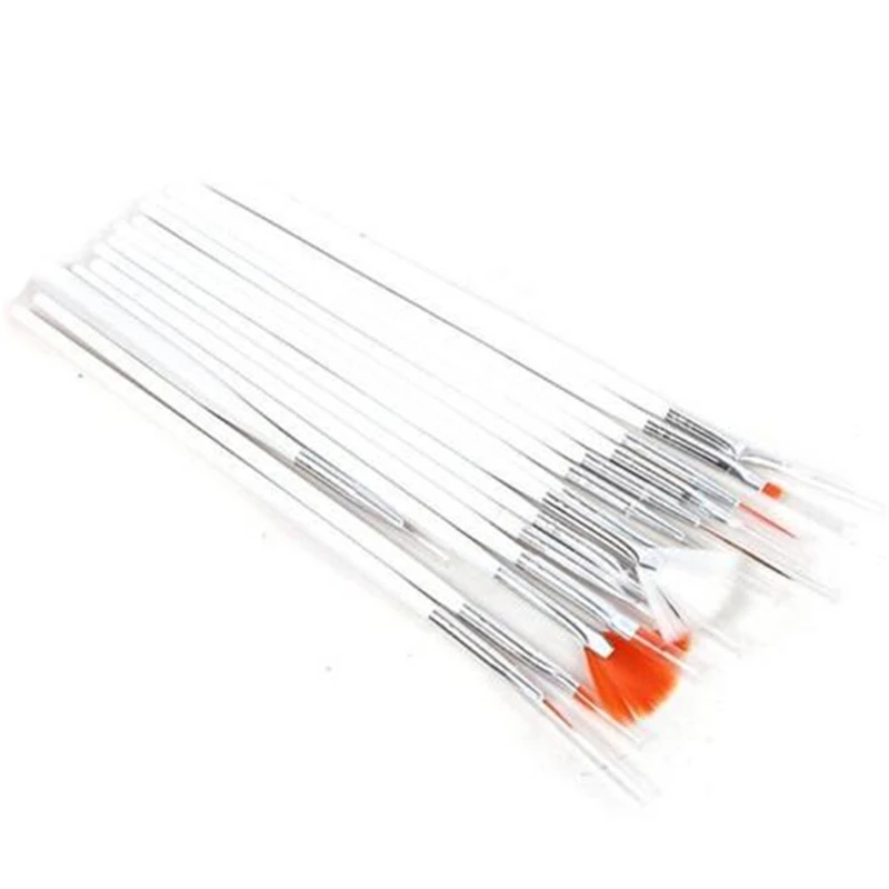 

15PCS Manicure Tools Dotting Painting Drawing Fan Line Builder Design Polish Gel UV Tips Decoration Nail Art Brush Pen