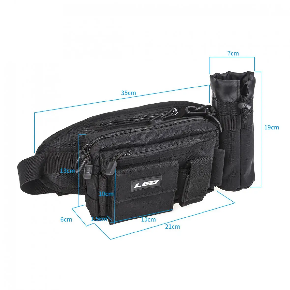 Многофункциональная сумка из черной ткани Оксфорд для рыболовных снастей