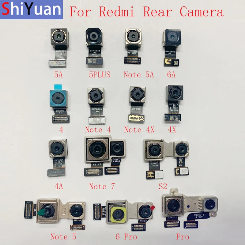 

Back Rear Camera Flex Cable For Xiaomi Redmi Note 8 7 6 5 5A 4 4X Redmi 6A 5A 6 6Pro 4 S2 5Plus Main Camera Module Repair Parts
