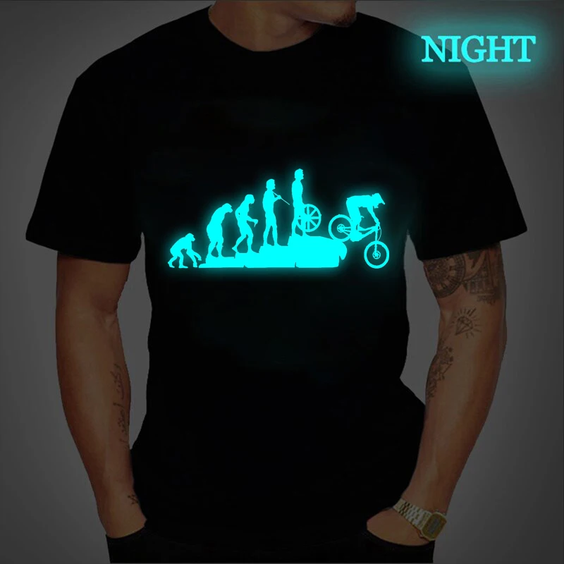 

Evolution of Biking Print Men T-Shirts Fashion O-Neck T-shirt Clothes Harajuku Oversize T Shirt Man Women Luminous Tops Camiseta