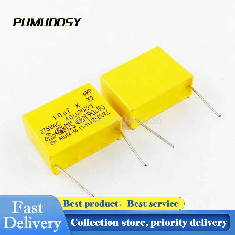 

10PCS/LOT Safety Capacitor 275VAC 105 1UF 275V Pitch 22mm Polypropylene Film Capacitor Capacitance