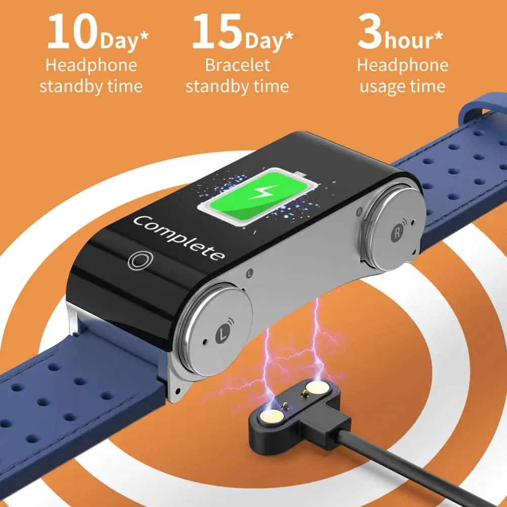 TWS 2 In 1 Bluetooth-compatible Wireless Earphones Handsfree Earbuds With Smart Wristband Watch Bracelet For IOS Android | Электроника