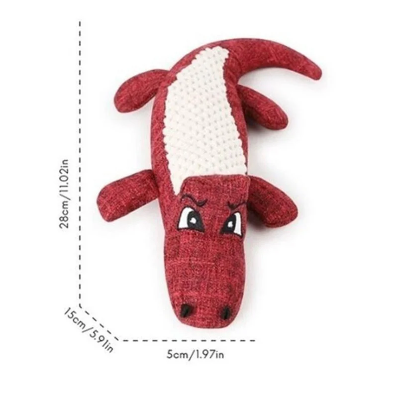 

Pet Dog Toy Linen Animal Crocodile Plush Funny Interactive Cleaning Teeth Toy for Small Medium Pets Supplies