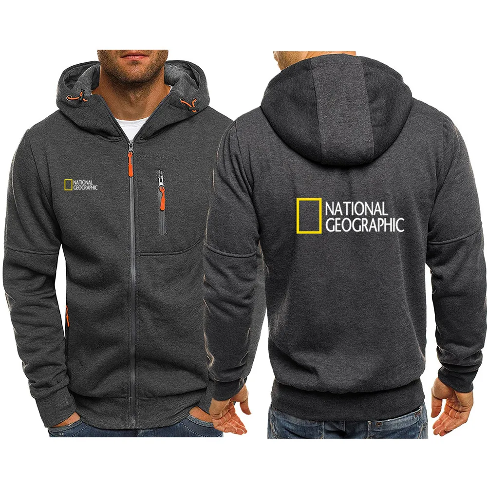 

2021 Fall New National Geographic Men's Hoodie Outdoor Mountaineering Jacket Men's Casual Sweater Hoodie Men's Zipper Shirt