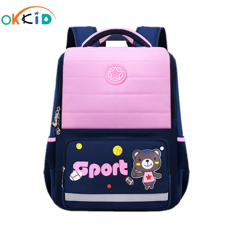Детский Школьный рюкзак OKKID для девочек, милый розовый школьный ранец для учеников, Детская сумка для начальной школы, Прямая поставка