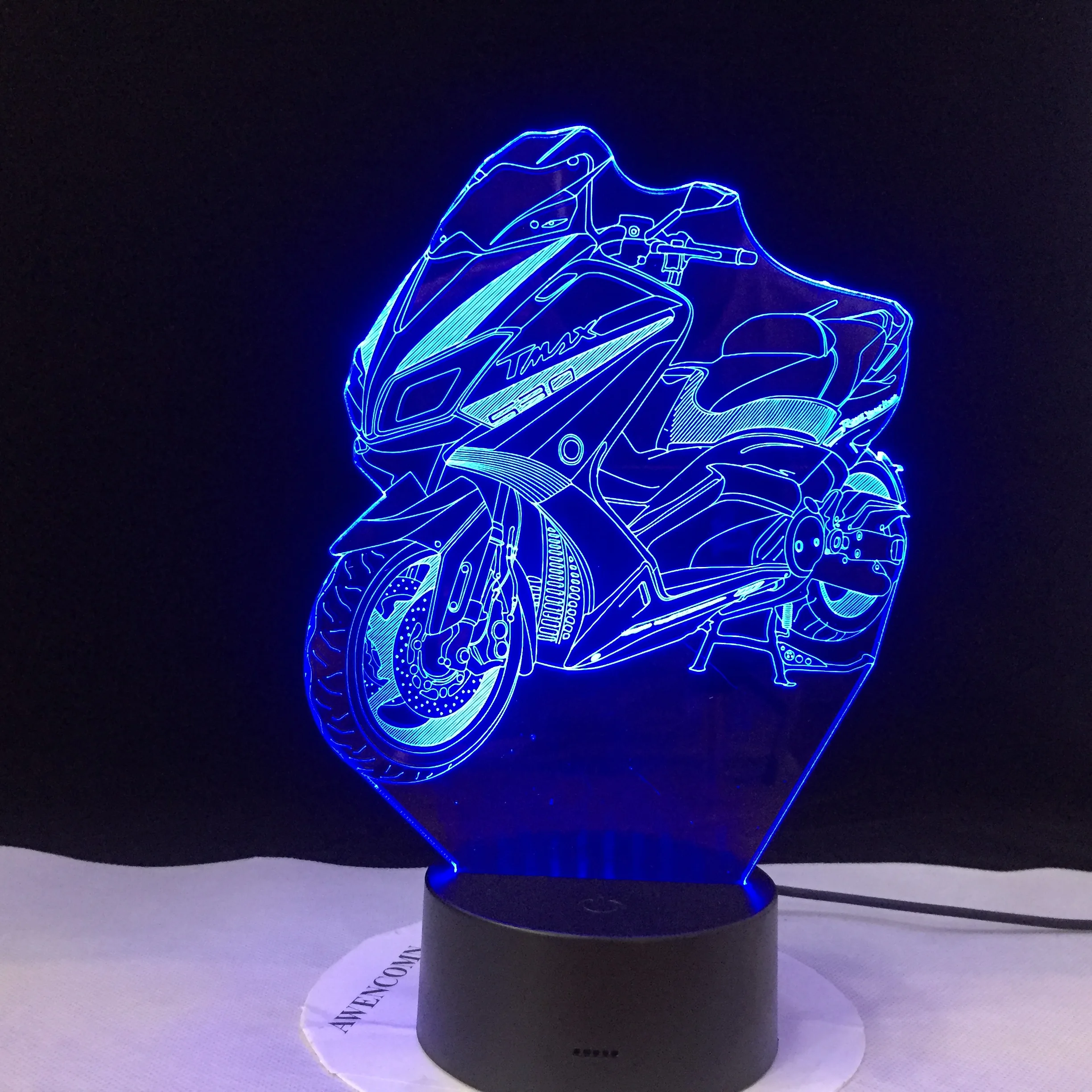 

Motorcycle Model Luminous 3D Illusion Led Lamp Colorful Touch Nightlight Flash Lighting Glow in the Dark Motor Toys Dropshipping