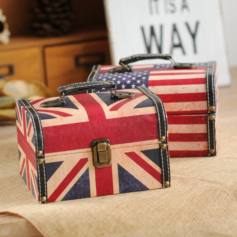Американский кантри ретро коробка ювелирных изделий чемодан курительная