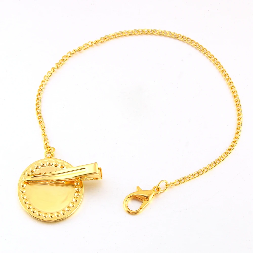 

26 Letters Bling Pacifier Clip White Background Gold Stamping Pacifier Holder Elegant Baby Dummy Clip