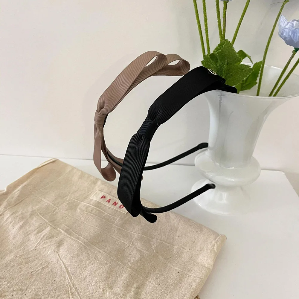 

Solid Color Bowknot Ribbon Hair Hoop Handmade Hair Bows Hairbands Satin Bow Headband Super Sweet Fairy Hair Accessories