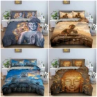 Комплект постельного белья с Буддой, богемное одеяло с пододеяльником и наволочкой, размеры Full KingQueen