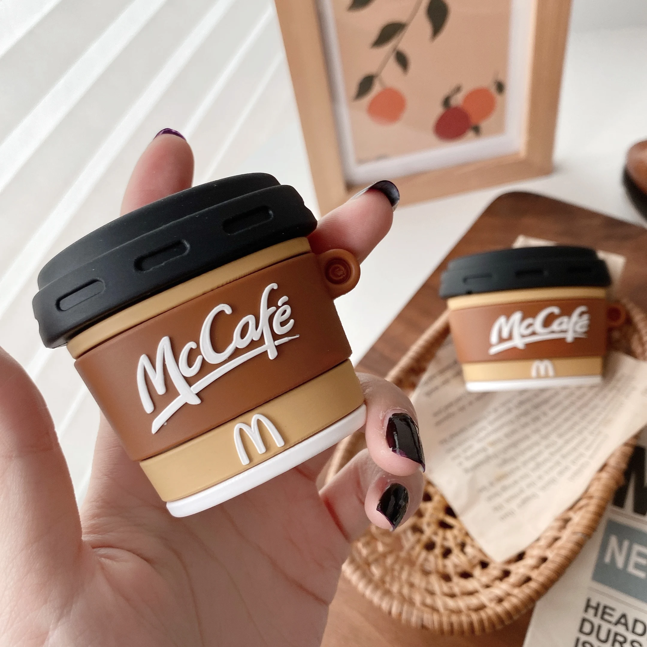 

Luxury 3D McDonald's Coffee Case For AirPods 1 2 Pro Soft Silicone Wireless Bluetooth Earphone Charging Protect Cover Accessorie