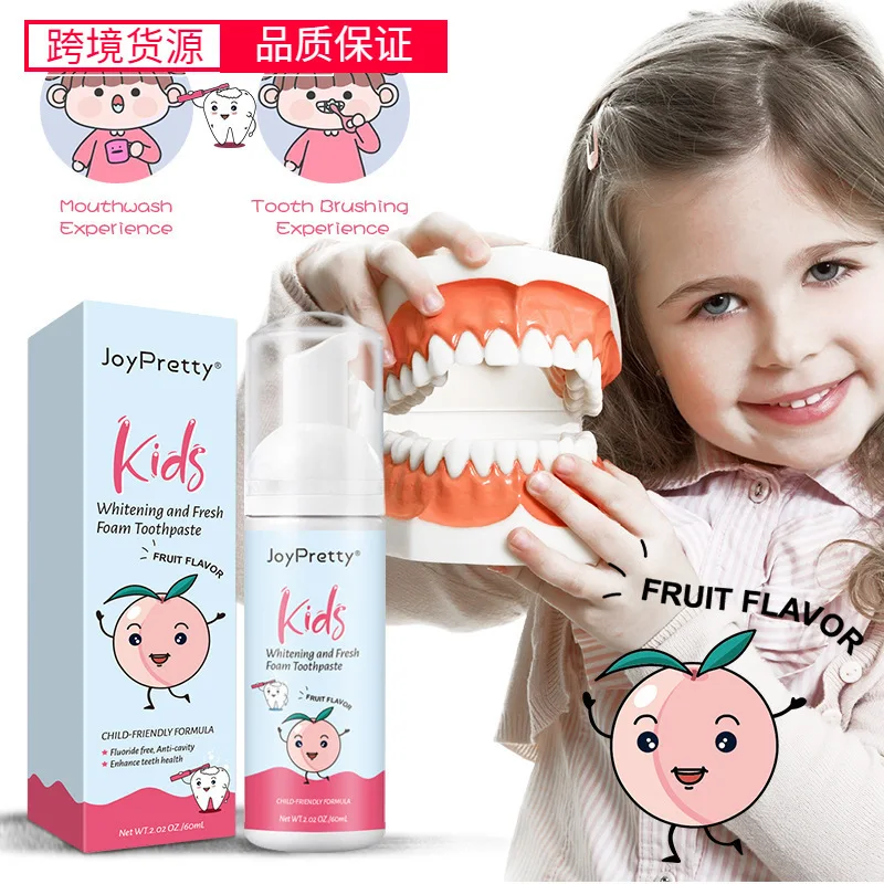 

60ml Children's Toothpaste Food-Grade Anti-Cavities Push-Type Foam Whitening And Stain Removal Toothpaste Daily Necessities