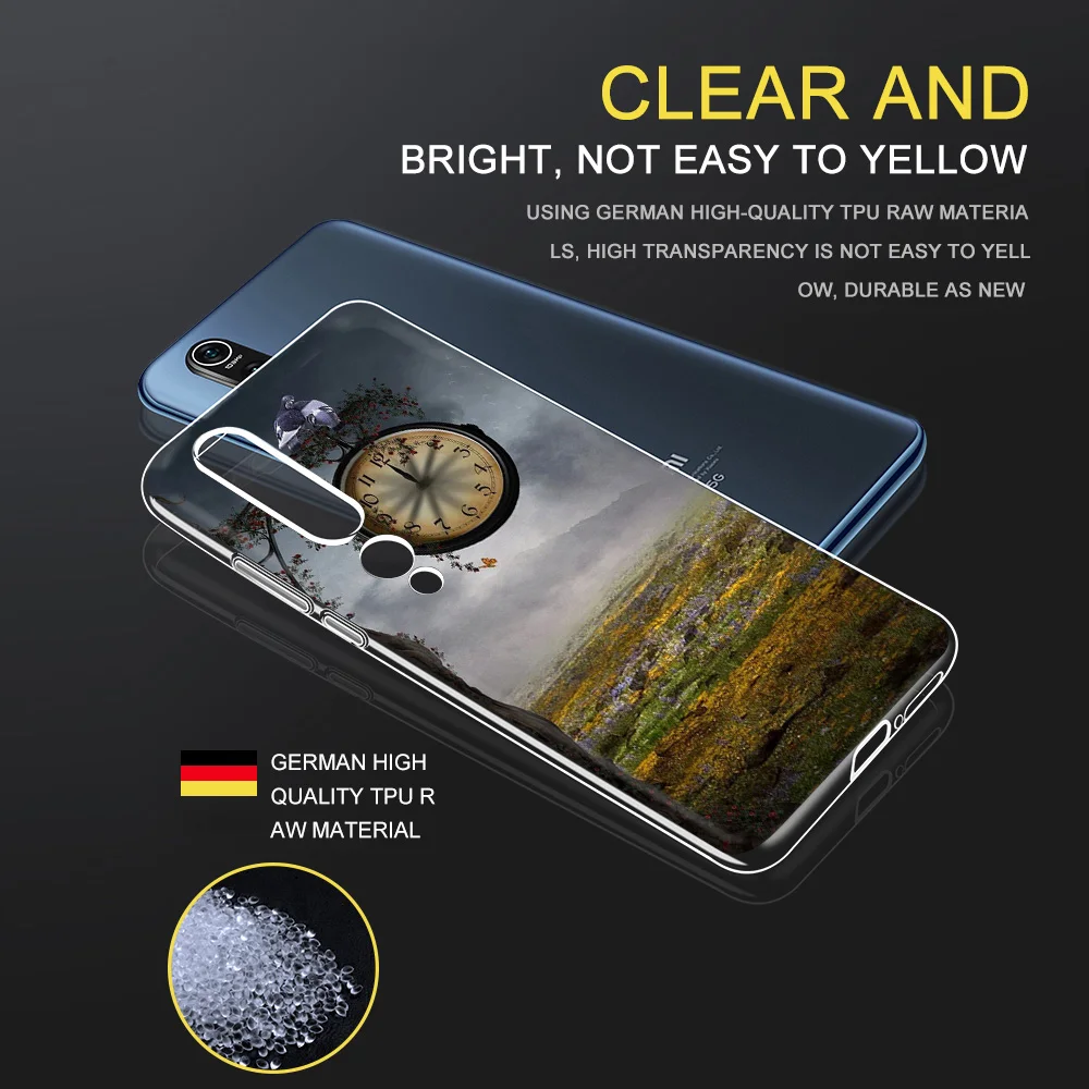 

Clock Flower Case For Xiaomi MI Note 11 10 9 T Pro SE Lite Poco X3 M3 F1 Redmi Note 9S 8T 9T 9 8 7 A Pro Soft TPU Phone Fundas