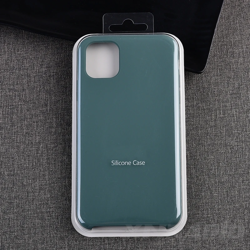 Pine Green Роскошный официальный логотип силиконовый чехол для телефона для iPhone 11 Pro Max чехол для 7 8 6 6s Plus X XS XR XS MAX чехол Funda - Цвет: Pine Green