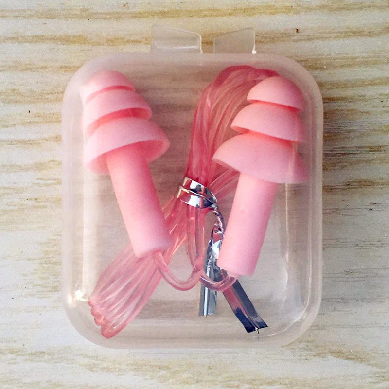 

1PC box-packed comfort earplugs noise reduction silicone Soft Ear Plugs PVC rope Earplugs Protective for Swimming for sleep