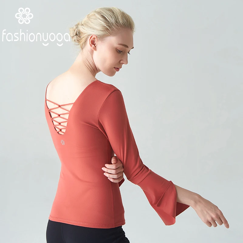 Женские топы для йоги рубашки женская спортивная одежда с длинным рукавом