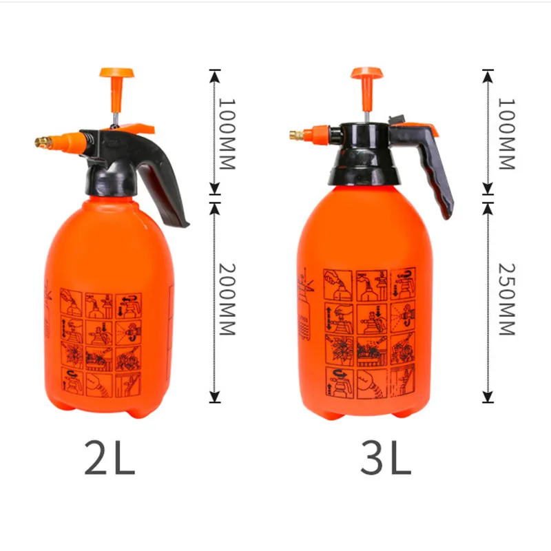 2L / 3L Портативный ручной Давление бутылка-спрей с регулируемым Медь душ насадка