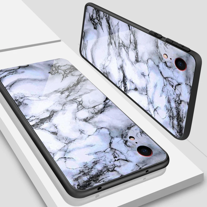 Для iPhone 5S, se, 6, 6 S, 7, 8 Plus XR XS макс. закаленное стекло чехол для Meizu M5 M6 M8 M9 Примечание 16th Plus с узором в полоску защитная оболочка - Цвет: W106