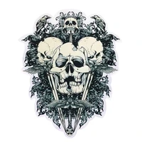 big skull embroidery lace clothing stickers applique fabric sweater clothes printing patch t shirt diy