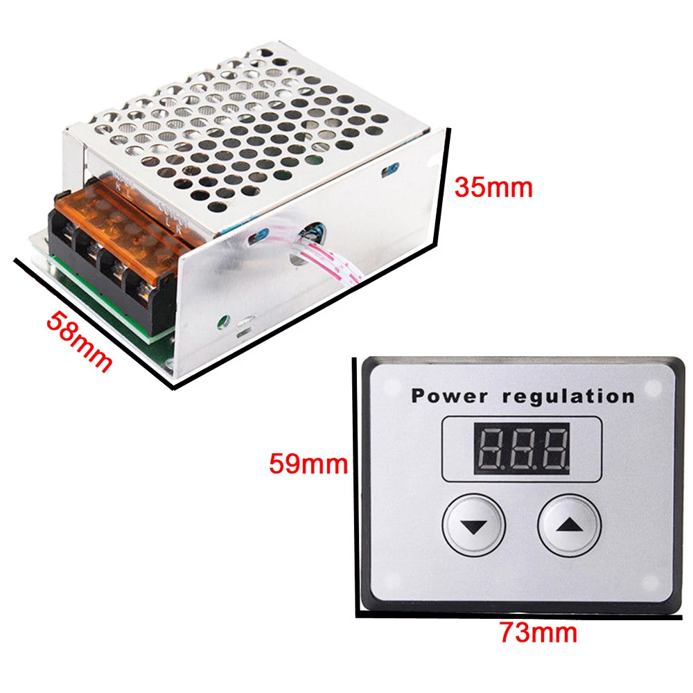 

SCR Voltage Regulator Dimmer 4000W 220V AC Power Regulator Electric Motor Speed Controller Thermostat for Small Motors