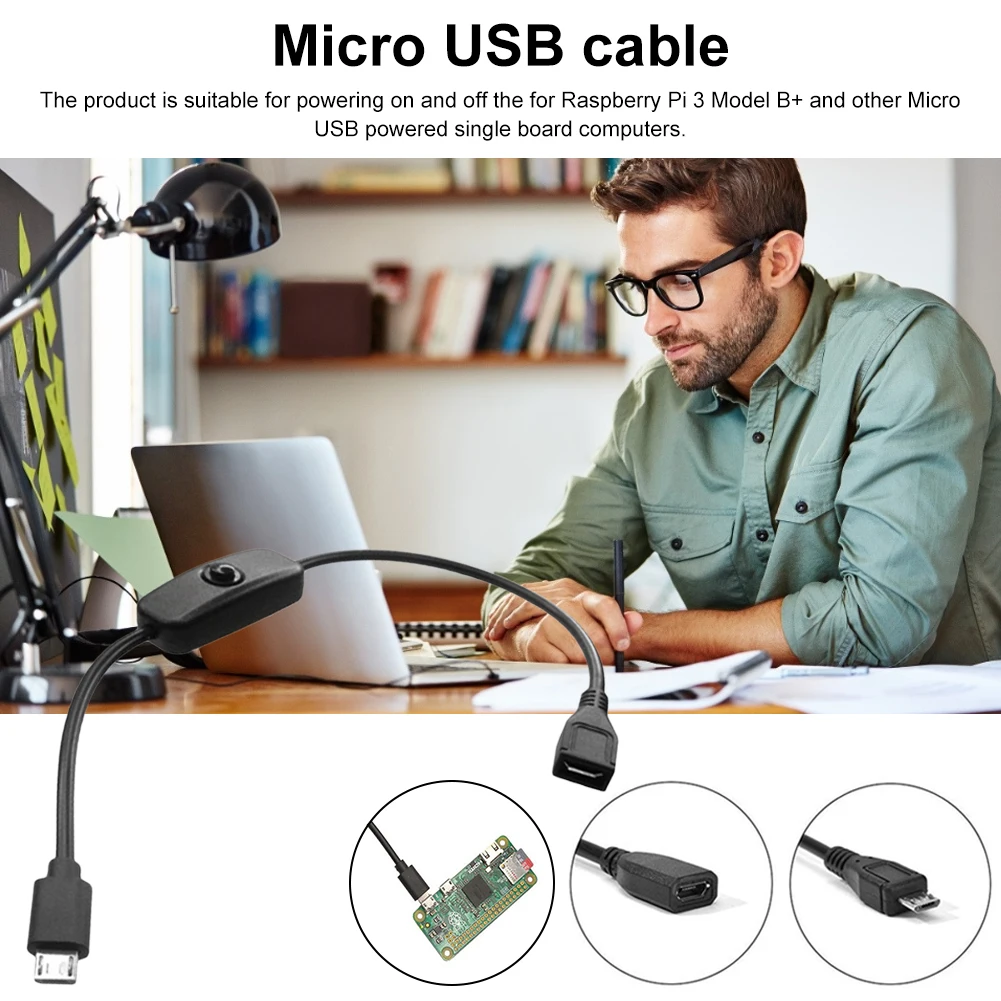 

Кабель-удлинитель Micro USB «Мама-папа» для Raspberry Pi, 27 см, 5 В, 2,5 А