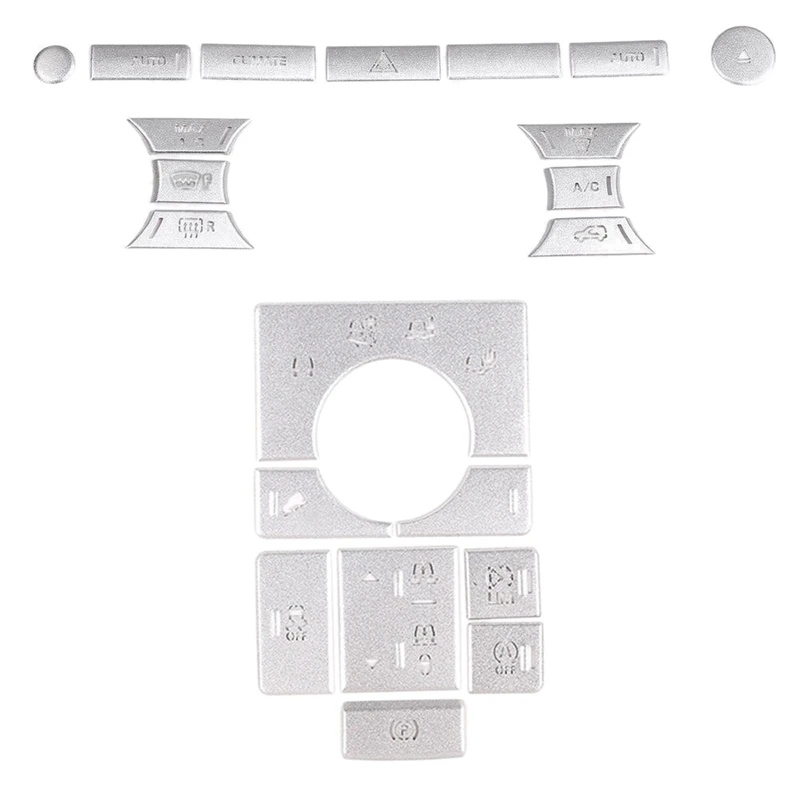 

21 Pcs AC Air Conditioner Button Cover Trim Media Volume Button Cover Stickers for Range Rover Sport 14-17 V-Ogue 13-17