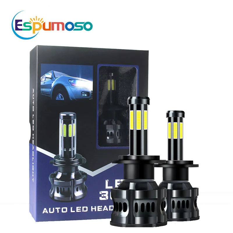 Canbus 200W 26000LM Led Headlight 8 Side H1 H7 H4 9005 HB4 HB3 9006 H13 H27 6000K Auto Car Lamp 360° Led Bulb Super Bright 12V