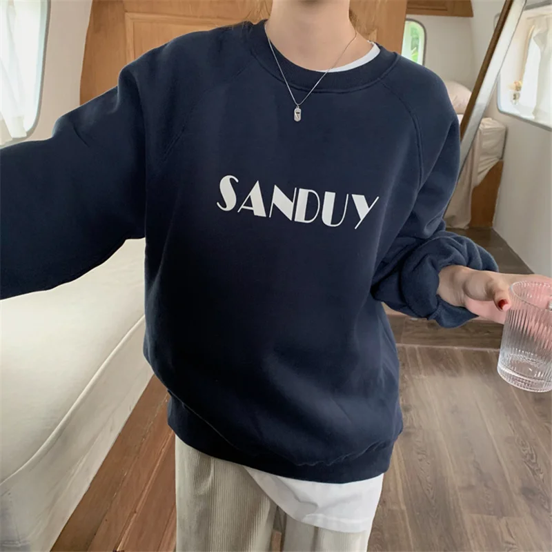 Женский однотонный пуловер Alien Kitty с круглым вырезом и надписью - купить по