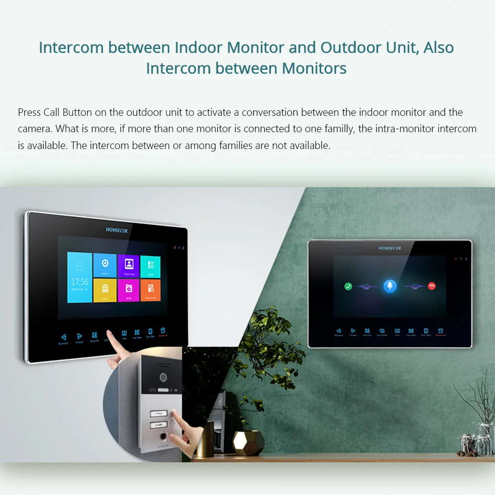 HOMSECUR 7 &quotHands-free WI-FI видео и аудио Смарт дверной звонок с технологией сканирования