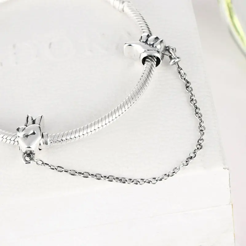 

2020 Newest DIY Beads Fit Original Charms Bracelets Women Jewelry 925 Sterling Silver Victory Gesture Safety Chain Charm