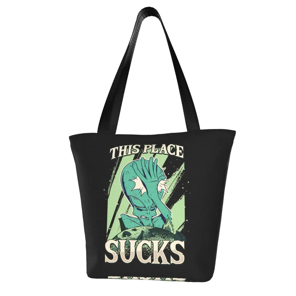 

Ufo Shopping Bag Travel Polyester Handbags Female Bulk Funny Bags