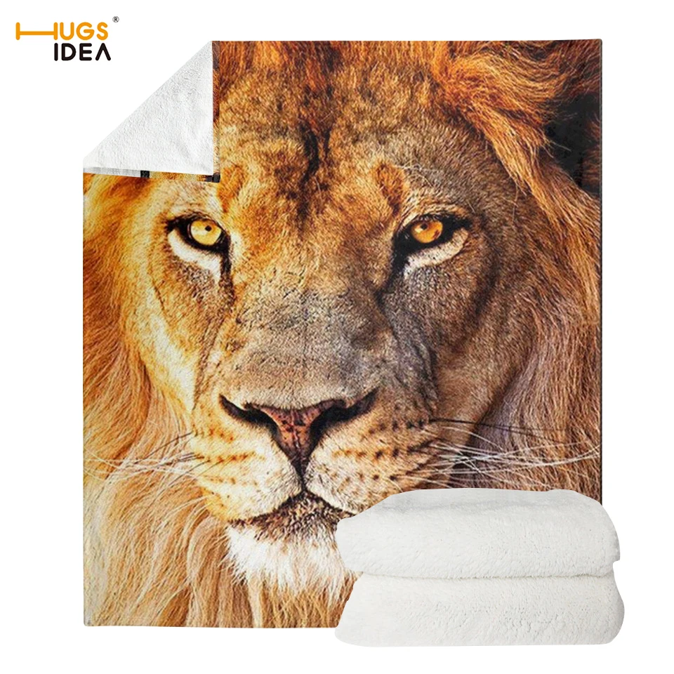 HUGSIDEA Лев флисовое покрывало с принтом дорожный плед 3D в африканском стиле