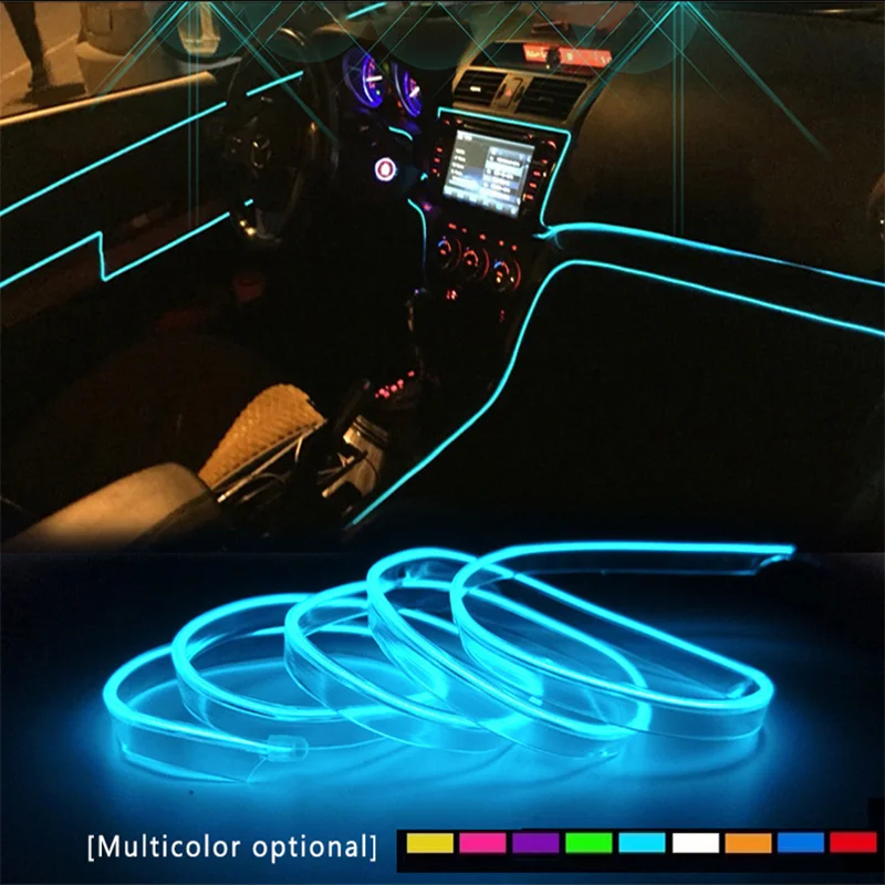 Автомобильная атмосферная лампа 5 м светодиодная лента для освещения салона