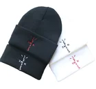 Трикотажная Шапка-бини с вышивкой, в стиле хип-хоп